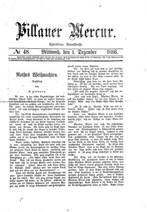 Pillauer Merkur vom 01.12.1886
