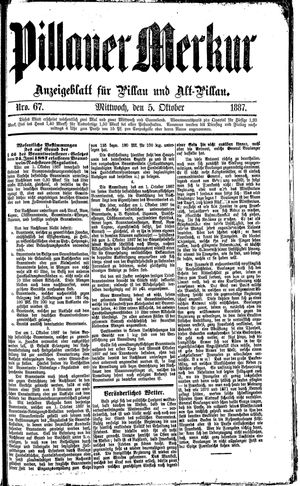 Pillauer Merkur vom 05.10.1887