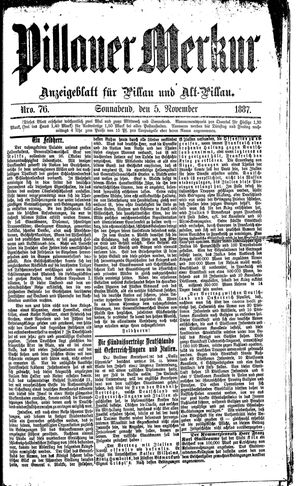 Pillauer Merkur vom 05.11.1887