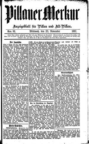 Pillauer Merkur vom 23.11.1887