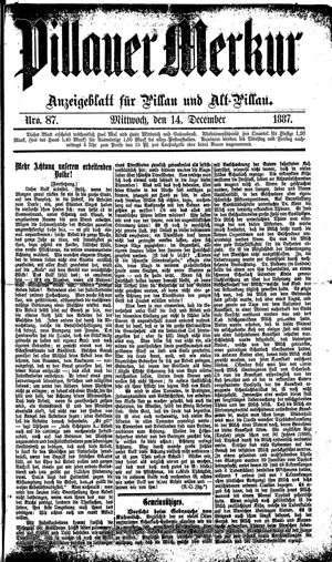 Pillauer Merkur vom 14.12.1887