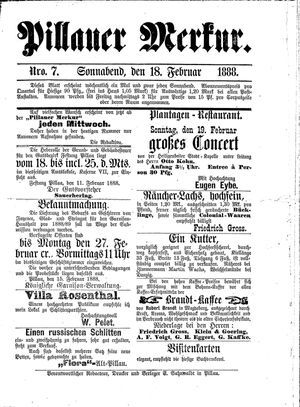 Pillauer Merkur vom 18.02.1888