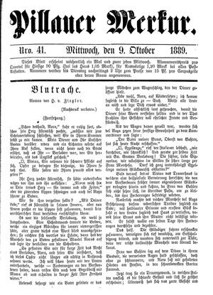Pillauer Merkur vom 09.10.1889