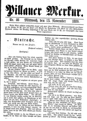 Pillauer Merkur vom 13.11.1889