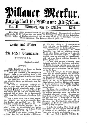 Pillauer Merkur vom 15.10.1890