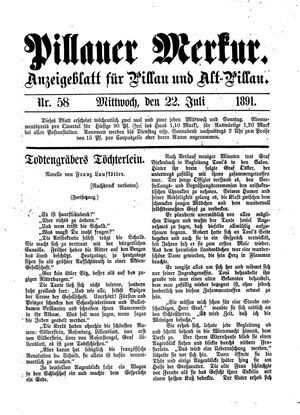 Pillauer Merkur vom 22.07.1891