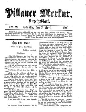 Pillauer Merkur vom 03.04.1892