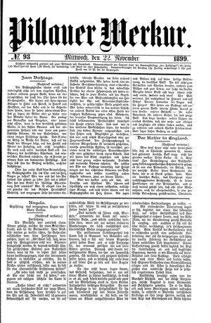 Pillauer Merkur vom 22.11.1899
