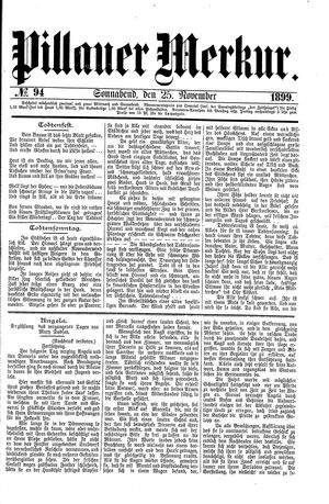 Pillauer Merkur vom 25.11.1899