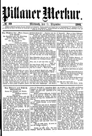 Pillauer Merkur vom 11.12.1901
