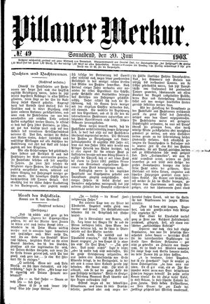 Pillauer Merkur vom 20.06.1903