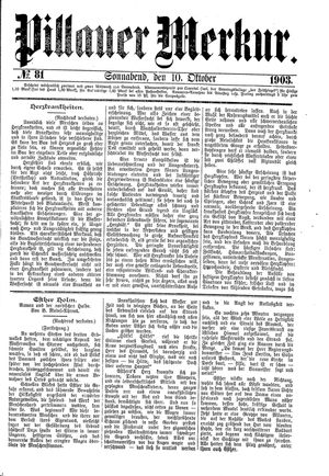 Pillauer Merkur on Oct 10, 1903
