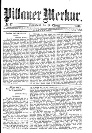 Pillauer Merkur vom 31.10.1903