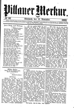 Pillauer Merkur vom 18.11.1903