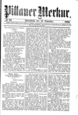 Pillauer Merkur vom 28.11.1903