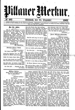 Pillauer Merkur vom 23.12.1903