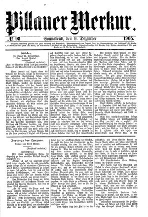 Pillauer Merkur vom 09.12.1905