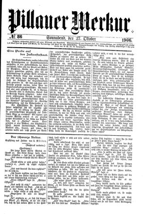 Pillauer Merkur vom 27.10.1906