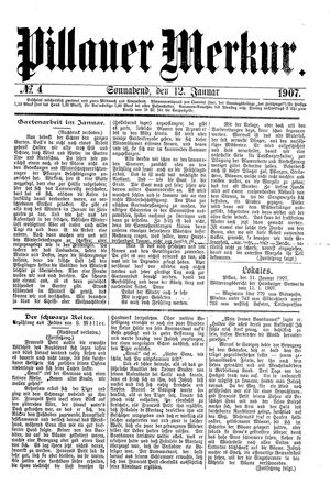 Pillauer Merkur vom 12.01.1907