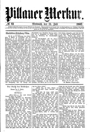 Pillauer Merkur vom 31.07.1907