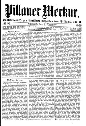 Pillauer Merkur vom 01.12.1909