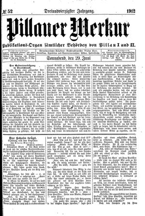 Pillauer Merkur vom 29.06.1912