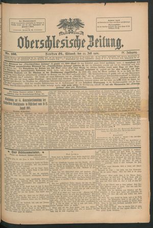 Oberschlesische Zeitung vom 22.07.1908