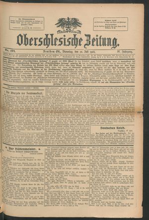 Oberschlesische Zeitung vom 28.07.1908