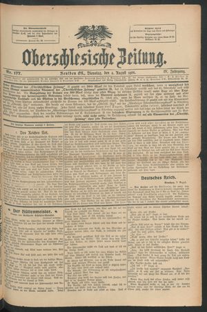 Oberschlesische Zeitung vom 04.08.1908