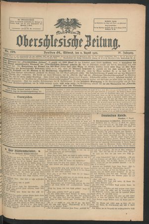 Oberschlesische Zeitung vom 05.08.1908