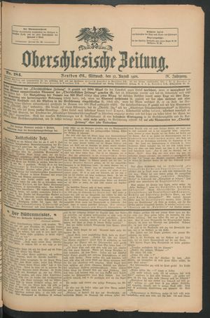 Oberschlesische Zeitung vom 12.08.1908