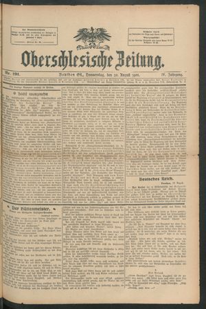 Oberschlesische Zeitung on Aug 20, 1908