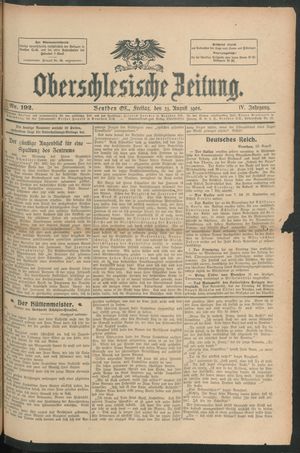 Oberschlesische Zeitung vom 21.08.1908