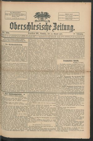 Oberschlesische Zeitung vom 23.08.1908