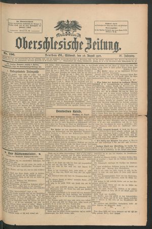 Oberschlesische Zeitung on Aug 26, 1908