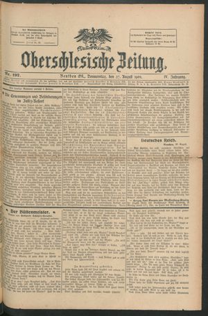 Oberschlesische Zeitung vom 27.08.1908