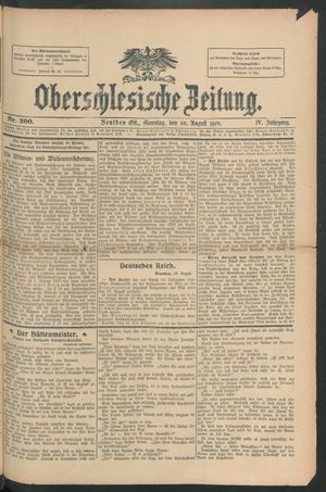 Oberschlesische Zeitung vom 30.08.1908