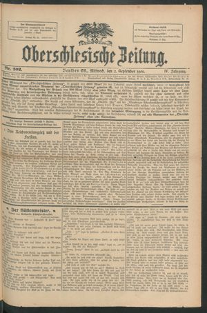 Oberschlesische Zeitung vom 02.09.1908