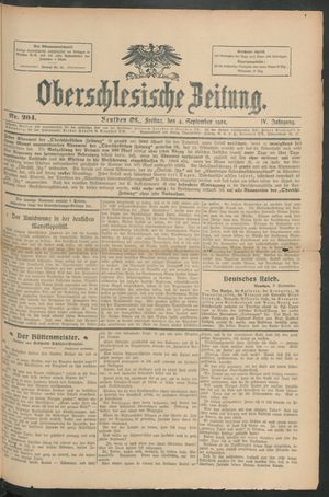 Oberschlesische Zeitung vom 04.09.1908