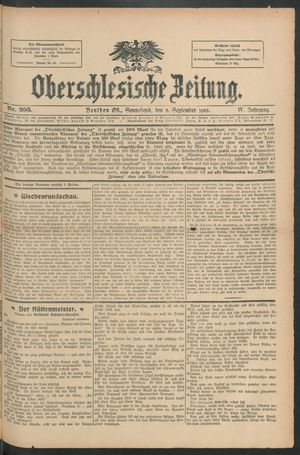 Oberschlesische Zeitung vom 05.09.1908