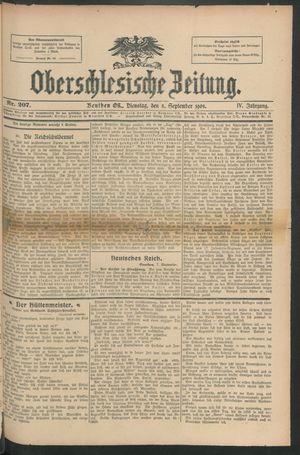 Oberschlesische Zeitung vom 08.09.1908