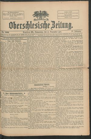 Oberschlesische Zeitung vom 10.09.1908