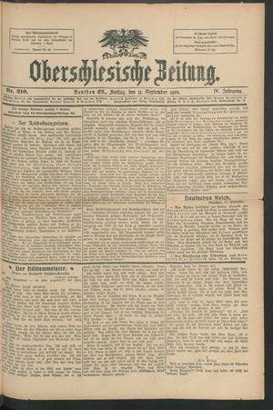 Oberschlesische Zeitung vom 11.09.1908