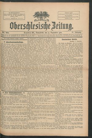Oberschlesische Zeitung vom 12.09.1908