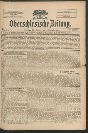 Oberschlesische Zeitung vom 13.09.1908