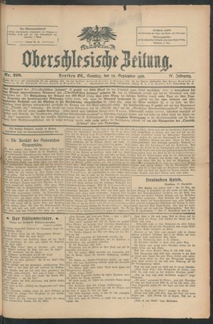 Oberschlesische Zeitung vom 20.09.1908