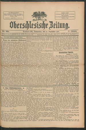 Oberschlesische Zeitung vom 24.09.1908