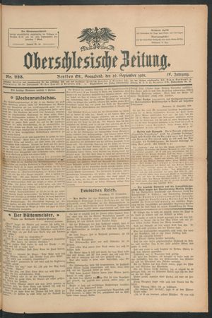 Oberschlesische Zeitung vom 26.09.1908