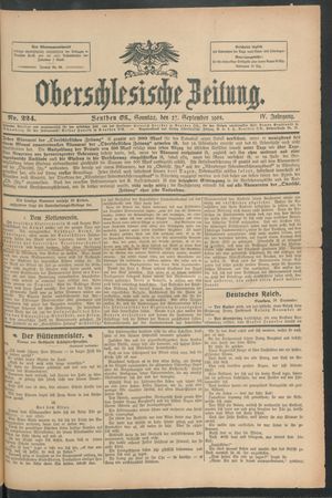 Oberschlesische Zeitung vom 27.09.1908