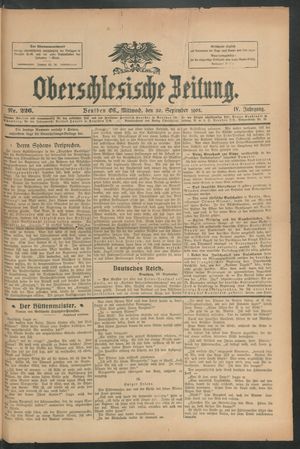 Oberschlesische Zeitung vom 30.09.1908